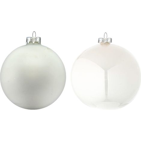 Palline in vetro per albero di natale bianco inverno decorazione natalizia -24 Palline da Ø 2.5 cm (1/3)