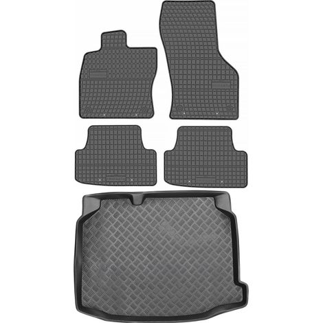 Ensemble de tapis de sol en caoutchouc pour Seat Leon III SC Hatchback (2012-2020) + tapis de coffre (1/5)