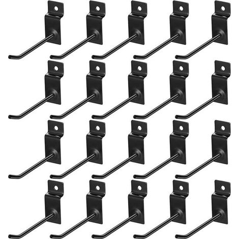 20 Pcs Crochet pour Panneau Perforé Mural, 10cm Crochets pour Panneaux Perforés, Crochet Panneau Perforé Porte Mural, Crochets Muraux pour Garages, Remises à Outils, Ateliers (1/4)