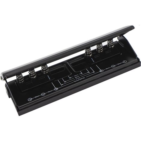 Perforadora de metal ajustable de 6 agujeros, tamaño A5, A6, A7, con 6 anillas y marca de posicionamiento, capacidad para 6 hojas, ideal para planificadores diarios, personal y para rellenar carpetas. (1/4)