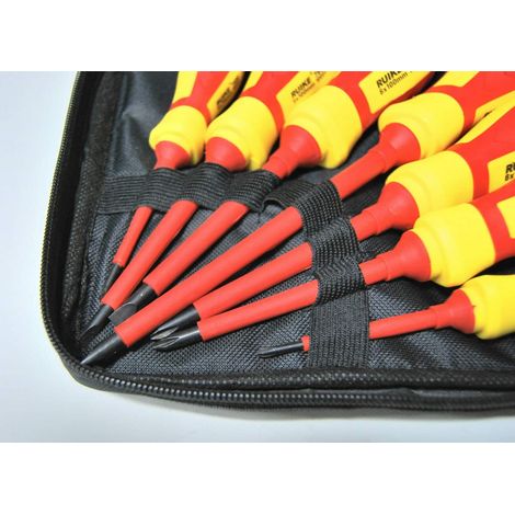KIT SET CACCIAVITI CACCIAVITE 7 PZ ELETTRICISTA TAGLIO PIATTO CROCE GIRAVITI 128