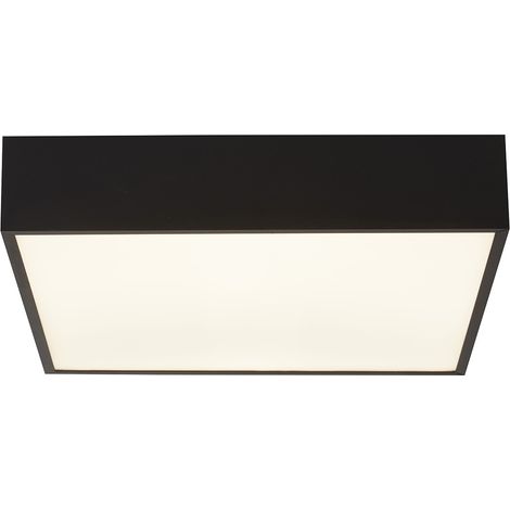 Plafoniera Contemporanea Zeus Alluminio Nero Policarbonato Bianco Led 16W 3000K (1/5)