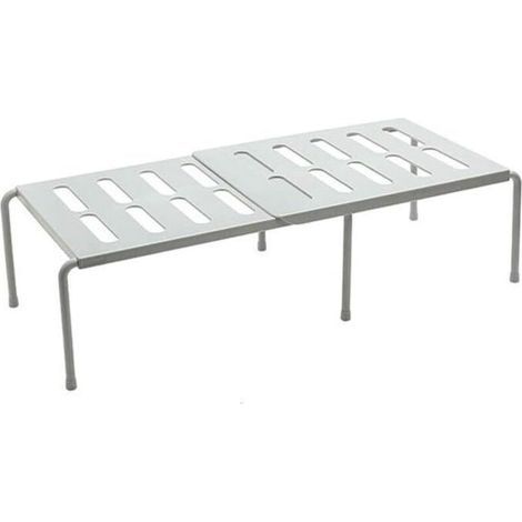 Étagère de rangement extensible et réglable pour cuisine et plans de travail (gris)- (1/5)