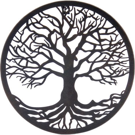 Signes Grimalt Aplique Metal Adorno Pared  Adorno Pared Árbol Vida Apliques Metal Negro 1x30x30cm 28778 (1/2)