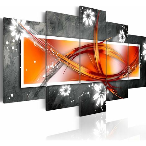 Tableau fleurs et abstraction - 200 x 100 cm (1/4)