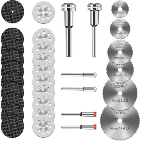 Set di dischi da taglio per utensili rotanti, dischi diamantati per legno e metallo, lama per sega circolare, disco da taglio per resina, mole diamantate per legno, vetro, plastica, pietra e metallo (1/5)