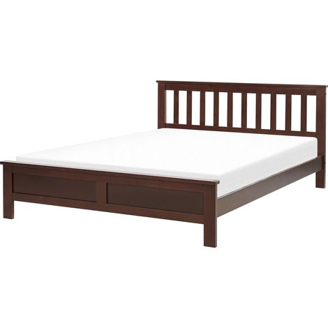 Letto in Legno di Pino Scuro con Rete a Doghe 140 x 200 cm Mayenne (1/5)