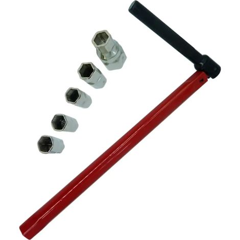 Gewindemutternschlüssel mit abnehmbarer Backe – Werkzeugstahl – Öffnungsweite bis zu 32 mm – Inklusive Bits von 8 bis 17 mm (1/2)