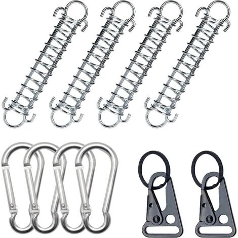 Boucles à Ressort Trampoline,Ressort de Traction,10 Pièces Tendeur Ressort,Tente Ressort en Acier pour Boucle de Corde de Ressort Camping,Tente Printemps Boucle Ensemble Accessoires de Camping (1/4)