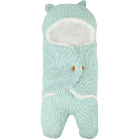 Neugeborenen-Schlafsack für Herbst- und Winterwanderungen, Anti-Kick-Decke für Babys, warmer Schlafsack für den Kinderwagen, hellgrün (1/4)