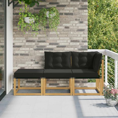 vidaXL Sectional Sofa Units with Cushion 3 Piece White