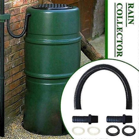 Kit de raccordement pour récupérateur d'eau de pluie : comprend un tuyau de raccordement, un joint pour récupérateur d'eau de pluie, un collecteur d'eau de pluie et un récupérateur d'eau de pluie. (1/4)