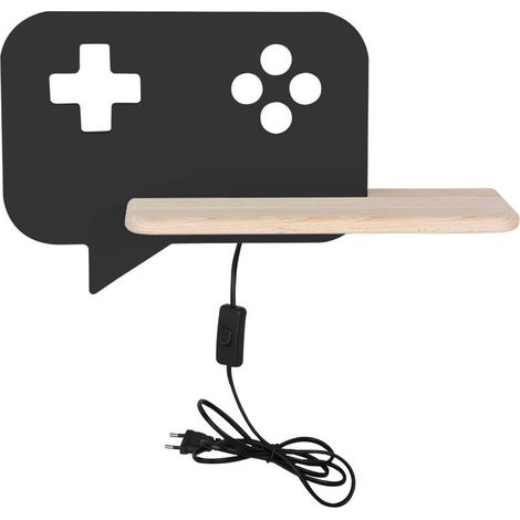 Applique Candellux Console LED 5W 4000K nero/legno (1/4)