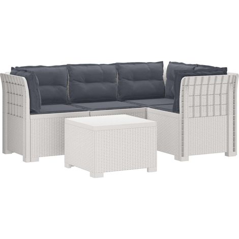 Maison Exclusive - 4-Sitzer Garten Sofa mit Kissen Rattan Look PP (1/5)
