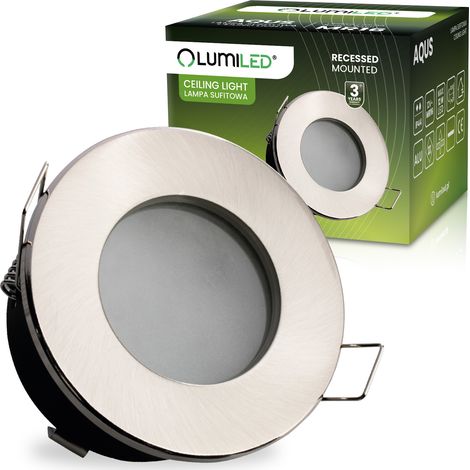 Luminaria redonda halógena LED empotrable AQUS Lumiled MR16 con acabado satinado