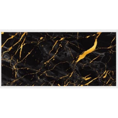 Panneau Adhésif Noir Effet Marbre Avec Protection Murale Dorée 300 X 60cm Pièce (1/5)