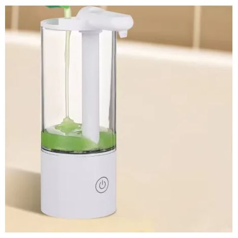 Distributeur de savon automatique rechargeable à capteur (rond), sans contact, pour la cuisine, la salle de bain, le gel hydroalcoolique, le shampoing et la douche. (1/5)