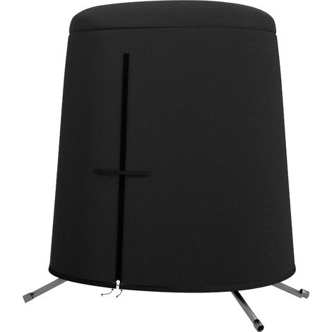 Housse protection mobilier jardin bâche résistante intempéries noire 196x196x230 cm