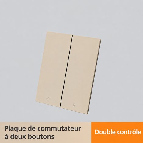 Interrupteur mural double va-et-vient Série CC PC teinte chaude 8,8 × 8,8 × 5,1 cm – Livraison gratuite (1/5)