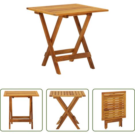Table de jardin - Table de bistro 46x46x47 cm Bois d'acacia massif (1/5)