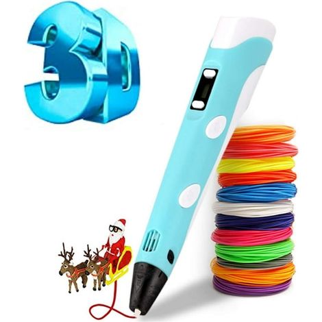 Stylo 3D avec filament intelligent, stylo d'impression 3D, 12 couleurs, compatible PLA et ABS, écran LCD, stylo avec filament 3D, jouet/cadeau pour enfants, brillant électronique (1/5)