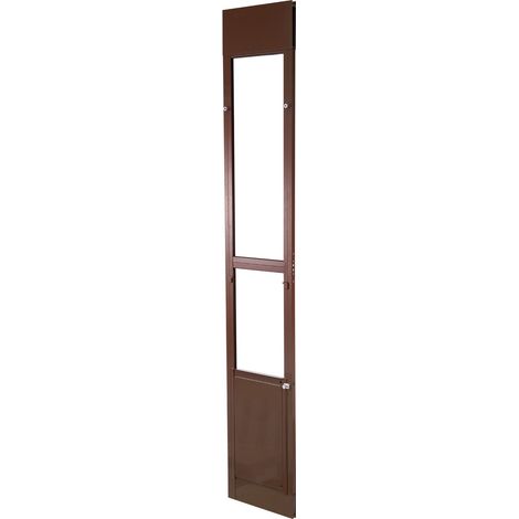 Porte pour chien pour porte coulissante en verre, hauteur réglable de 1927 à 2040 mm, cadre en aluminium avec charnières pivotantes, verrouillage intégré, volet 260,4 x 412,8 mm, idéal locataires. (1/5)