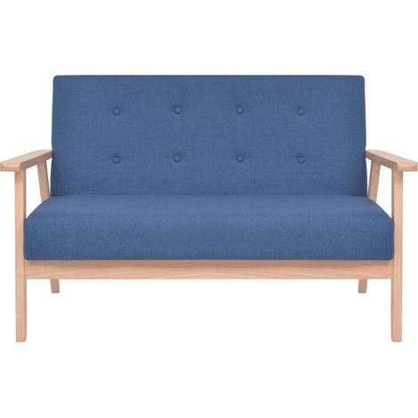 Sofá de 2 plazas para salón salón interiorismo tela azul 020020213