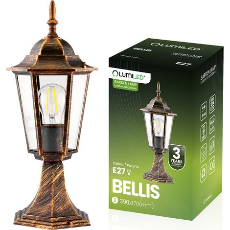 Lampada da giardino per esterni E27 Lanterna Palo 39cm Patina BELLIS LUMILED (1/5)