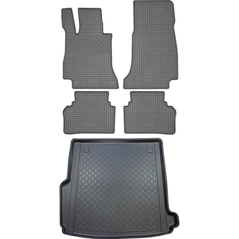 Juego de alfombrillas de goma para coche y maletero para Mercedes Clase E W213 T Estate (5 puertas) desde noviembre de 2016.