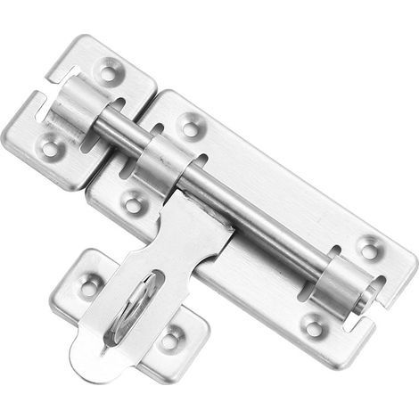 2pcs Acier Inoxydable-Cadenas à Verrou Loquet Targette de portail coulissant Verrou de toilettes/la salle de bain Argenté (1/5)