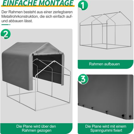 Abri à vélos gris 160 x 220 x 165 cm avec porte sectionnelle. Abri extérieur étanche en PE résistant aux intempéries pour vélos et outils de jardin – idéal pour le jardin, la terrasse et la cour.