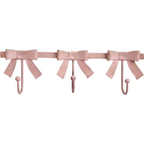 Patère murale élégante en forme de nœud papillon français - 1 pièce rose (1/5)