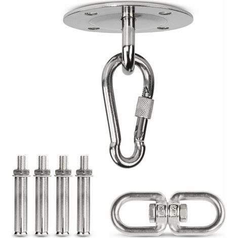 Premium Ceiling Hook - Heavy Duty Hooks for Load Up, Suitable as Hanging Chair Holder, Hammock & Punching Bag, Stainless Steel Ceiling Mount