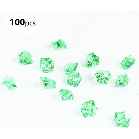 Pierres Glacées Acrylique [50×] Modèle Déco Crushed Ice Rocks: Pack 100 pièces, Variété Colorée, 11x14mm, Utilisation Wedding/Table Centerpieces/Vase Fillers (1/5)