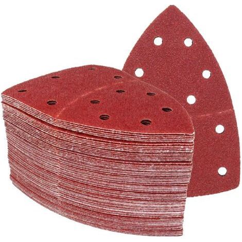 BUNTHAUS │ 50 pièces │ 11 trous │ 105 x 152 mm │ grain 100 │ pour ponceuses multiples │ Feuilles Abrasives │ Papier Abrasif (1/4)