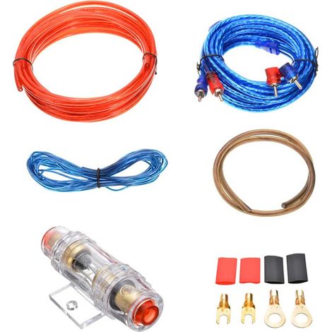 Cable D Amplificateur Automobile - 10 Ga - 1500 W - Kit Installation Complet avec Porte-Fusible - Pour Amplificateur Audio (1/5)