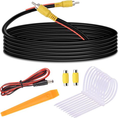 Câble d'extension de Caméra de Recul 10M, Cable RCA Video Male Male  Double Blindage Amélioré Coupleurs RCA pour Femelle Femelle et 1M Câble d'alimentation CC pour Moniteur Système (1/5)