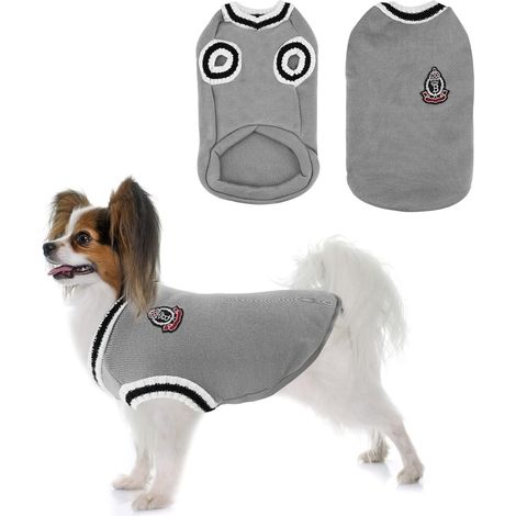 Chiens Vêtements pour Chien Tricot Chaud, Gris, L,4XL (1/5)