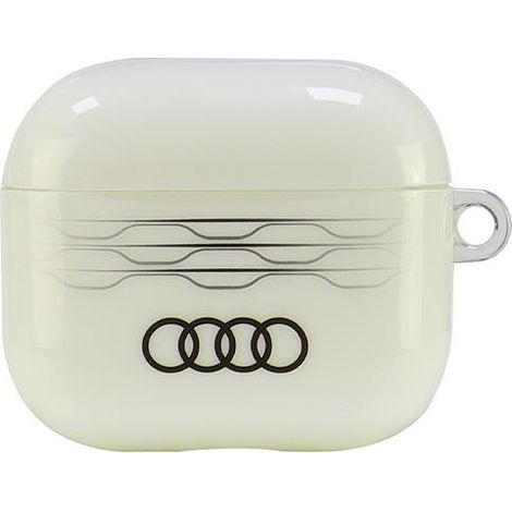Cover per AirPods 3 con motivo geometrico IML Audi, colore bianco/bianco, codice AU-IMLAP3-A6/D3-WE. (1/5)