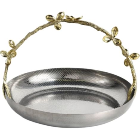 Industrial Bowl Decorative Centerpiece, Metal Fruit Basket with Decorative Handle, Style GS9085S, 280 x 265 x 190 mm (1/5)