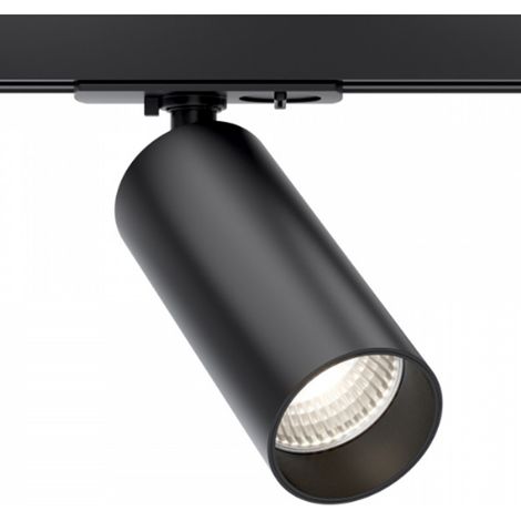 Faretto Per Binario Focus Led Clip Moderno Alluminio Nero 1 Luce