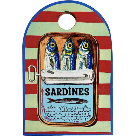 Tagliere Sardine, antiscivolo, resistente all'acqua, ideale per la cucina, design nautico, uso professionale e domestico (1/4)