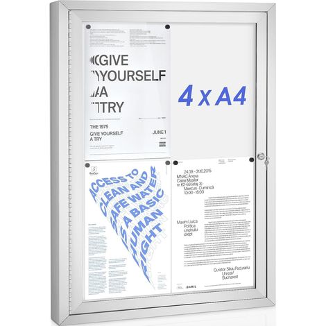 Panneau affichage exterieur, 4 x A4, Mural, Vitrine affichage A2 (1/5)