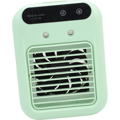Ventilateur de bureau rafraîchisseur d'air humidificateur vert silencieux rechargeable sans fil pour chambre et bureau (1/5)