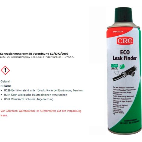 CRC Lecksuchspray Eco Leak Finder farblos - 10732-AI
Spray CRC rilevatore perdite Eco Leak Finder incolore - 10732-AI (1/4)