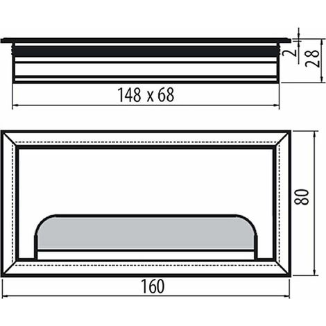 VURAHOME - Packung mit 2 rechteckigen 160-mm-Kabeldurchführungen mit Bürste, aus Aluminiumlegierung für den Bürogebrauch, (1/4)