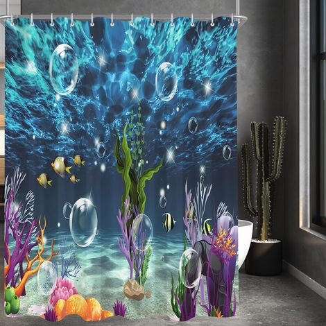Duschvorhang 120x200cm Polyester Bunter Meeresboden 120 x 200 cm (1/5)