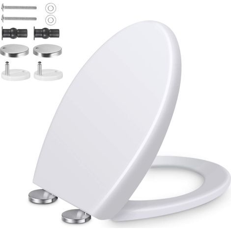 Lunette de Toilette, Forme en O Abattant WC avec Fermeture- (1/5)