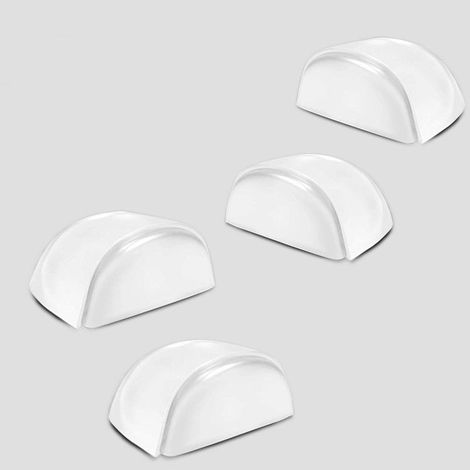 Butée de porte adhésive 4 pièces, bloc-porte autocollant, butoir solide sans perçage, protection murale, antidérapant, idéal pour sols et portes (1/5)