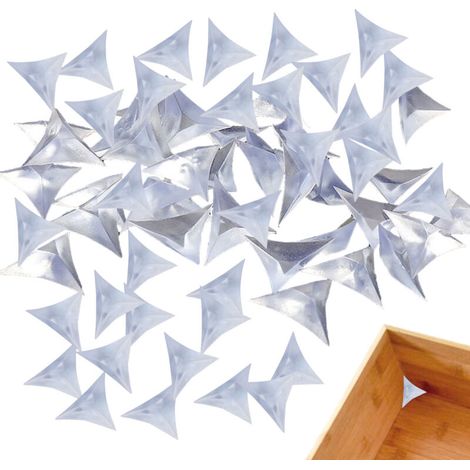 Lot de 100 Coins Anti-Poussière Transparents - Protections Adhésives pour Tiroirs et Armoires (1/4)